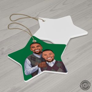 Saquon Barkley X Jalen Hurts Christmas Ornament Decoration Ceramic Ornament 4 Shapes Eagles honizy 2