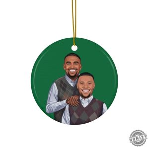 Saquon Barkley X Jalen Hurts Christmas Ornament Decoration Ceramic Ornament 4 Shapes Eagles honizy 4