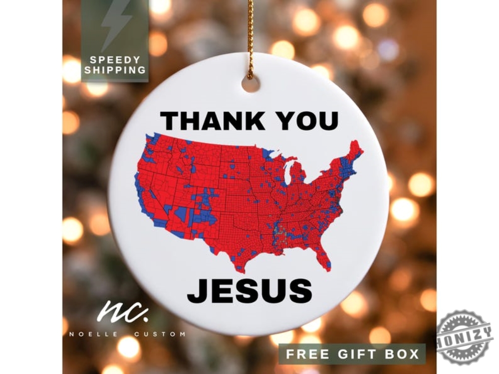 Christian Trump Ornament Election Map 2024 Ornament Red Wave Republican Ornaments Funny Trump Christmas Ornament Election Results Ornament