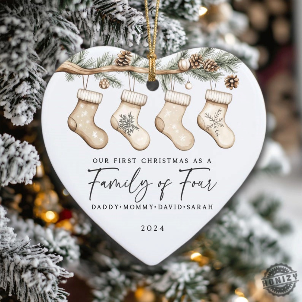 Family Of Four Christmas Gift Personalized Family Christmas Ornament Greenery Christmas Gift For Family First Christmas As Family 2024 honizy 1