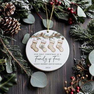 Family Of Four Christmas Gift Personalized Family Christmas Ornament Greenery Christmas Gift For Family First Christmas As Family 2024 honizy 2