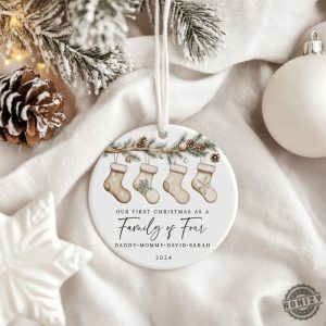 Family Of Four Christmas Gift Personalized Family Christmas Ornament Greenery Christmas Gift For Family First Christmas As Family 2024 honizy 7