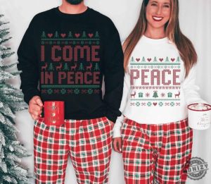 Couples Matching Ugly Christmas Shirt I Come In Peace Ugly Christmas Tshirt Ugly Sweater Party Hoodie Ugly Xmas Adult Humor Holiday Sweater honizy 5