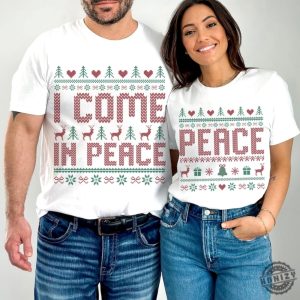 Couples Matching Ugly Christmas Shirt I Come In Peace Ugly Christmas Tshirt Ugly Sweater Party Hoodie Ugly Xmas Adult Humor Holiday Sweater honizy 6