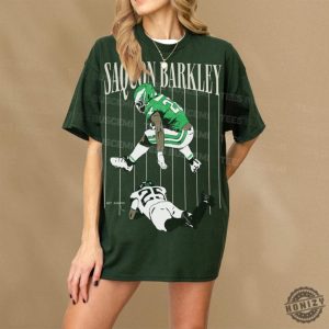 Saquon Barkley Shirt Unisex Green Philadelphia Football Fan Game Day Apparel Saquon Hurdle Graphic Tee Shirt Jersey Memorabilia honizy 2