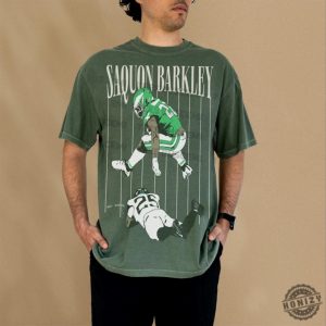 Saquon Barkley Shirt Unisex Green Philadelphia Football Fan Game Day Apparel Saquon Hurdle Graphic Tee Shirt Jersey Memorabilia honizy 7