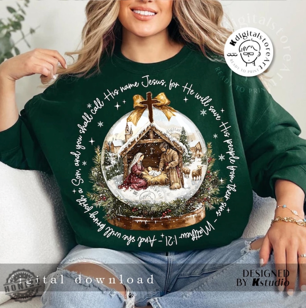 Jesus Christmas Night Shirt Christmas Jesus Tshirt Christmas Hoodie Christmas Bible Verse Sweatshirt Christian Jesus God Christmas Gift honizy 1