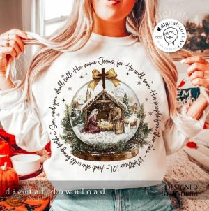 Jesus Christmas Night Shirt Christmas Jesus Tshirt Christmas Hoodie Christmas Bible Verse Sweatshirt Christian Jesus God Christmas Gift honizy 3