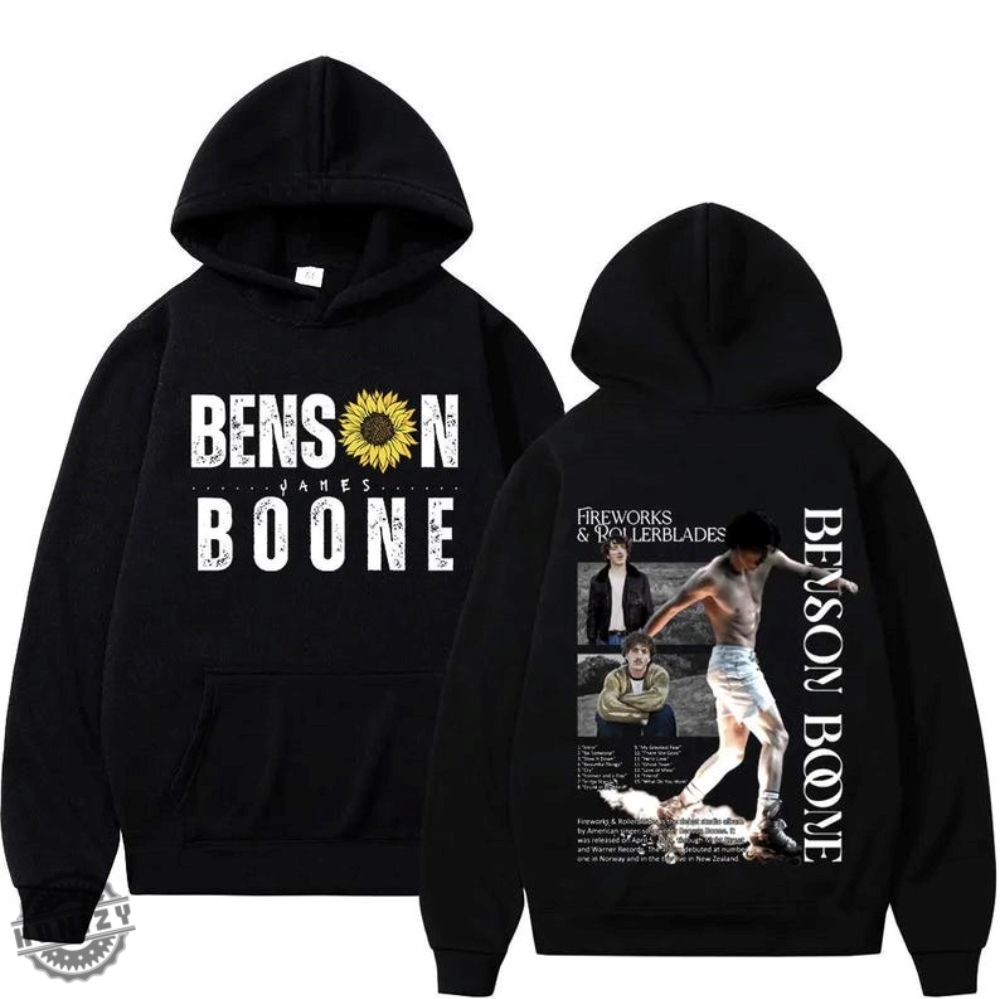 Benson Boone Shirt Musician Merch Sunflower Design Hoodie Fireworks Rollerblades Tour Tshirt 2024 Tour Sweatshirt