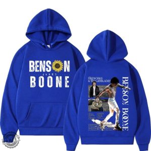 Benson Boone Shirt Musician Merch Sunflower Design Hoodie Fireworks Rollerblades Tour Tshirt 2024 Tour Sweatshirt honizy 3