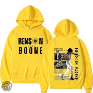 Benson Boone Shirt Musician Merch Sunflower Design Hoodie Fireworks Rollerblades Tour Tshirt 2024 Tour Sweatshirt honizy 8