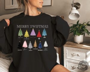 Merry Swiftmas Shirt Christmas Tree Crewneck Sweater Christmas Tree Tshirt Ts Fan Gift Song Lyric Hoodie Christmas Gift Tee honizy 3