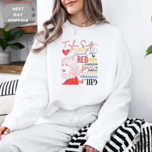 Swift Album Era Shirt Red 1989 Folklore Lover Graphic Sweater Swiftie Merch For Swifties Cozy Unisex Pullover Gift honizy 2