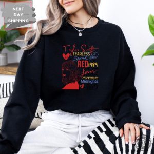 Swift Album Era Shirt Red 1989 Folklore Lover Graphic Sweater Swiftie Merch For Swifties Cozy Unisex Pullover Gift honizy 5