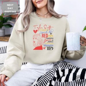 Swift Album Era Shirt Red 1989 Folklore Lover Graphic Sweater Swiftie Merch For Swifties Cozy Unisex Pullover Gift honizy 7