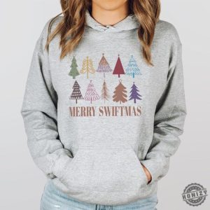 Merry Swiftmas Shirt Christmas Tree Crewneck Sweater The Eras Tour Tshirt Ts Fan Hoodie Song Lyric Sweatshirt Holiday Christmas Gift honizy 5