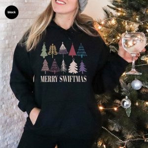 Merry Swiftmas Shirt Christmas Tree Crewneck Sweater The Eras Tour Tshirt Ts Fan Hoodie Song Lyric Sweatshirt Holiday Christmas Gift honizy 6