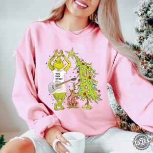 Mean Guy Whos Santa Anyway Ew Tshirt Grinch Christmas Tree Sweatshirt Grinchy Vibes Tee Christmas Hoodie Merry Swiftmas Gift honizy 2