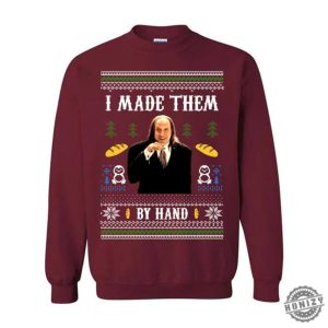 I Made Them By Hand Ugly Sweatshirt Scary Movie Dinner Made By Hand Meme Tshirt Funny Ugly Hoodie For Christmas For Men And Women Gift honizy 2