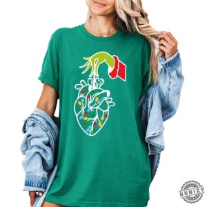 Grinch Cardiologist Sweatshirt Cardiac Nurse Xmas Gift Christmas Heart With Lights Hoodie Cardiologist Xmas Tshirt Grinchmas Nurse Shirt honizy 3