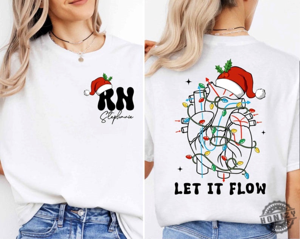 Christmas Cardiac Nurse Shirt Let It Flow Cardiac Sweatshirt Christmas Nurse Tshirt Rn Nurse Hoodie Christmas Nurse Crew Nurse Vibes Tee