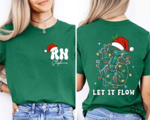 Christmas Cardiac Nurse Shirt Let It Flow Cardiac Sweatshirt Christmas Nurse Tshirt Rn Nurse Hoodie Christmas Nurse Crew Nurse Vibes Tee honizy 2