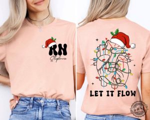 Christmas Cardiac Nurse Shirt Let It Flow Cardiac Sweatshirt Christmas Nurse Tshirt Rn Nurse Hoodie Christmas Nurse Crew Nurse Vibes Tee honizy 5