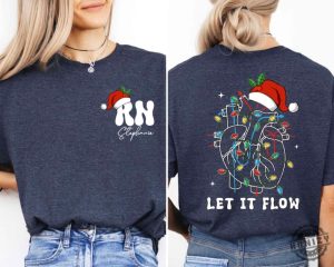 Christmas Cardiac Nurse Shirt Let It Flow Cardiac Sweatshirt Christmas Nurse Tshirt Rn Nurse Hoodie Christmas Nurse Crew Nurse Vibes Tee honizy 6