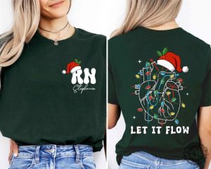 Christmas Cardiac Nurse Shirt Let It Flow Cardiac Sweatshirt Christmas Nurse Tshirt Rn Nurse Hoodie Christmas Nurse Crew Nurse Vibes Tee honizy 7