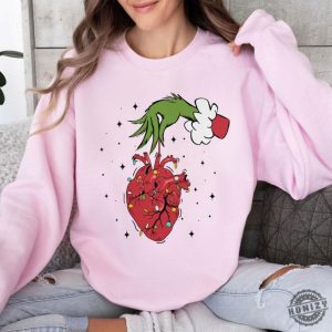 Christmas Cardiac Nurse Shirt Heart Anatomy Christmas Crewneck Sweatshirt Tachy Christmas Icu Nurse Tshirt Funny Holiday Hoodie honizy 2