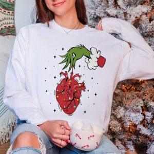 Christmas Cardiac Nurse Shirt Heart Anatomy Christmas Crewneck Sweatshirt Tachy Christmas Icu Nurse Tshirt Funny Holiday Hoodie honizy 3