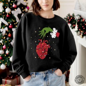 Christmas Cardiac Nurse Shirt Heart Anatomy Christmas Crewneck Sweatshirt Tachy Christmas Icu Nurse Tshirt Funny Holiday Hoodie honizy 4