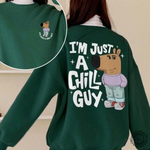 Im Just A Chill Guy Shirt Dog Meme Cartoon Crewneck Sweatshirt Funny Chilling Hoodie Trending Tshirt Gift For Friends honizy 4