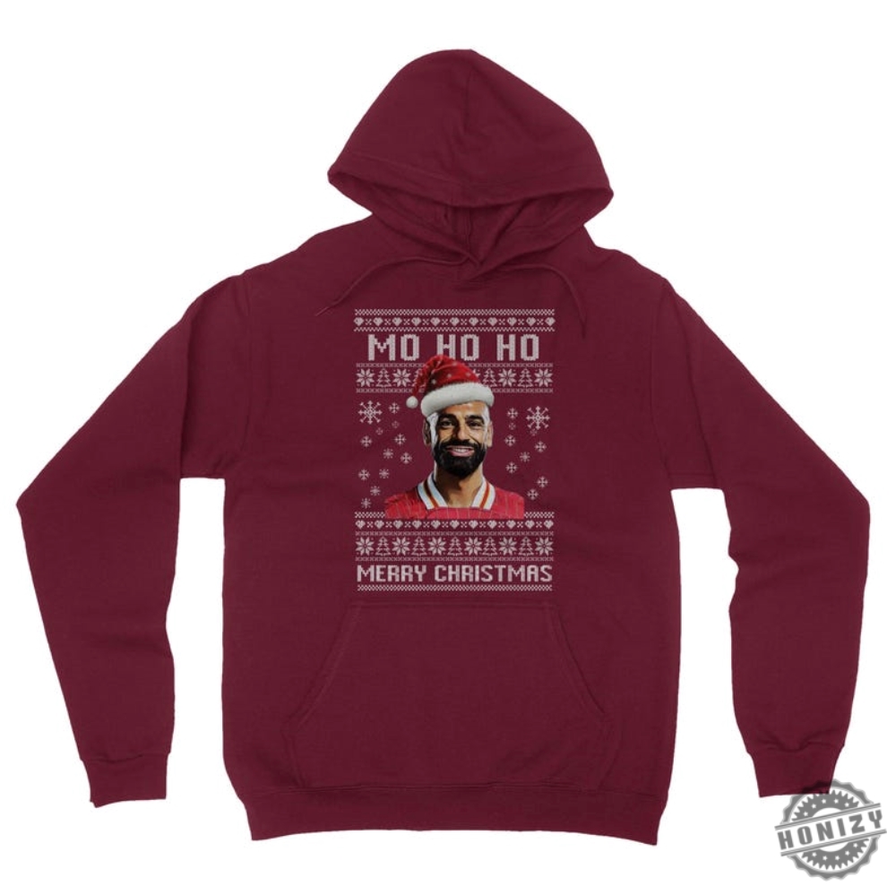 Mo Ho Ho Christmas Football Funny Salah Christmas Celebration Character Xmas Sweater Unisex Sweatshirt Tshirt Long Sleeve Hoodie