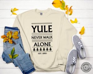 Football Christmas Crewneck Shirt Yule Never Walk Alone Sweatshirt Football Club Christmas Tshirt Liverpool Hoodie Liverpool Fan Gift honizy 4