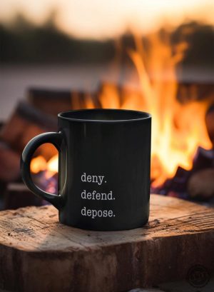 Deny Defend Depose Coffee Mug Black Minimalist Design Eat The Rich Coffee Mug Home Office Decor Gift For Him Gift For Her Unique honizy 2