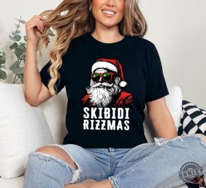 Rizz The Season Tshirt Skibidi Rizzmas T Shirt Merry Rizzmas Shirt Rizzmas Santa Shirt Funny Santa Shirt Funny Womens Holiday Shirt honizy 2