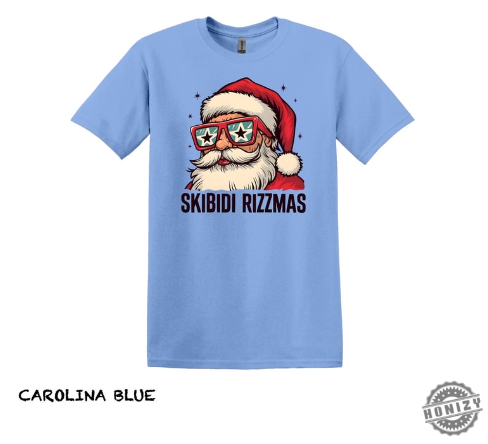 Skibidi Rizzmas Shirt Santa Graphic Tee Funny Christmas Sweatshirt Christmas Party Hoodie Teen Xmas Tshirt Holiday Shirt Funny Xmas Gift