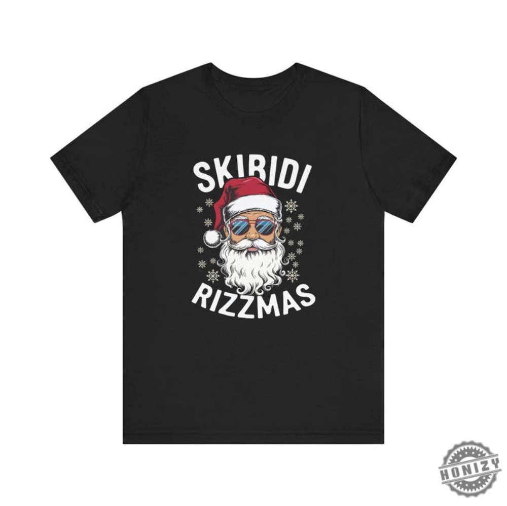 Skibidi Rizzmas Tshirt Funny Cool Santa Christmas Gift