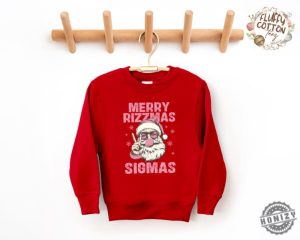 Merry Rizzmas Sigmas Funny Kids Christmas Shirt Gen Alpha Tshirt Santa Hoodie Middle School Christmas Sweatshirt Christmas Gifts For Kids honizy 5