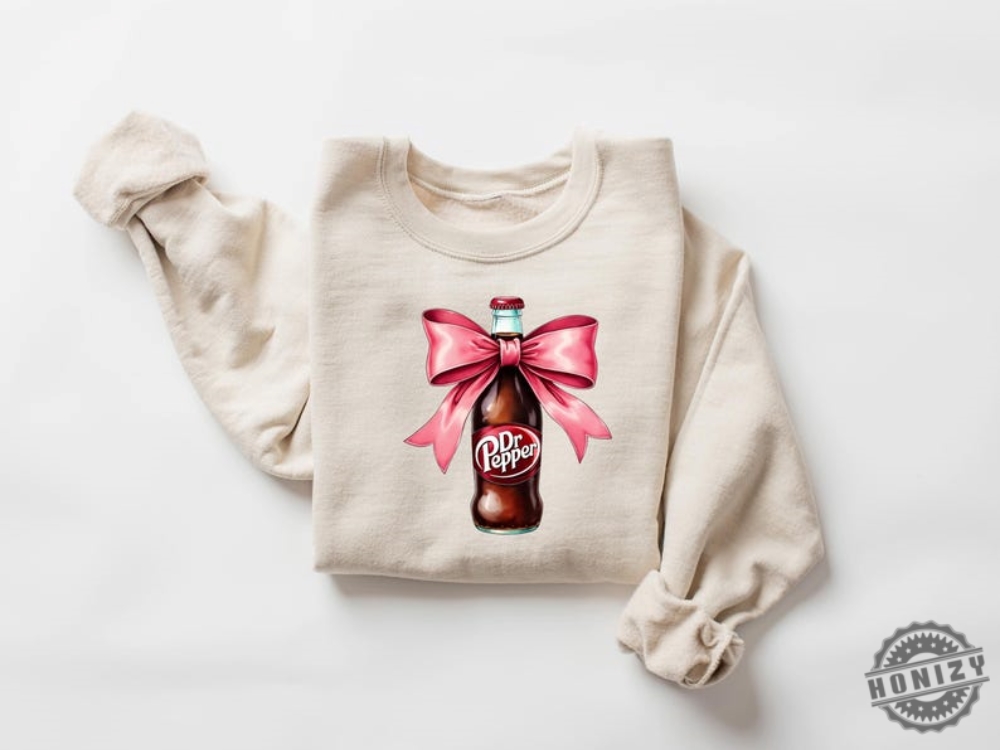 Dr Pepper Pink Bow Coquette Sweatshirt Cute Pink Soda Drink Hoodie Dr.Pepper Tshirt Aesthetic Girly Tee Dr Pepper Lover Gift