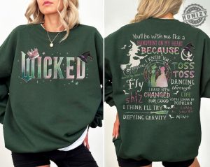 Wicked Movie 2Sided Shirt Defy Gravity Broomstick Magic Wand Sweatshirt Witch Pink And Green Tshirt Wizard Movie Fan Tee Wizard Hoodie honizy 5