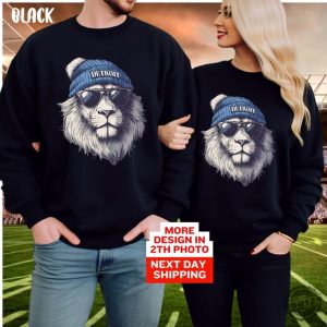 Detroit Football Sweatshirt Vintage Detroit Lions Hoodie Detroit Go Lions Game Day Amonra St Brown Tshirt Brian Branch With Signature Sweatshirt honizy 2