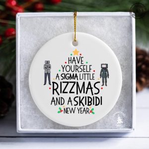 Sigma Rizzmas Teenage Ornament 2024 Funny Meme Christmas Ornament Skibidi Rizzmas Alpha Keepsake Stocking Stuffer honizy 2