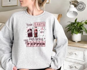 Dear Santa Bring Dr Pepper Shirt Dr Pepper Xmas Sweatshirt Coquette Dr Pepper Sweater Dr Pepper Lover Hoodie Funny Soda Tshirt honizy 5