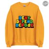 Deny Defend Depose Bold Statement Tee Colorful Protest Sweater Mario Font Hoodie Activist Graphic Sweater For Unisex Casual Wear honizy 2