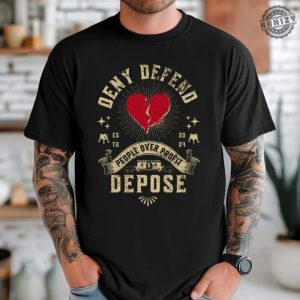 Deny Defend Depose Tshirt Bold Statement Tee Unisex Classic Sweatshirt For Him Funny Unique Gift Protest Activist Hoodie Eat The Rich Tshirt honizy 3