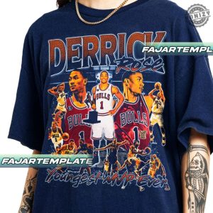 Limited Derrick Rose Youngest Mvp Vintage Tshirt Gift For Woman And Man Unisex Sweatshirt honizy 3