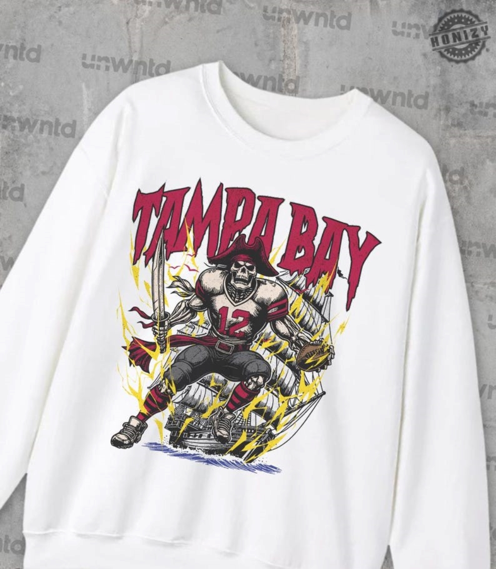 Tampa Bay Football Shirt Graphic Crewnecks Sweatshirt Skeleton Gift Tshirt Bootleg Hoodie