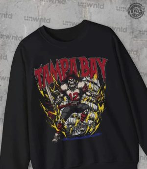 Tampa Bay Football Shirt Graphic Crewnecks Sweatshirt Skeleton Gift Tshirt Bootleg Hoodie honizy 5